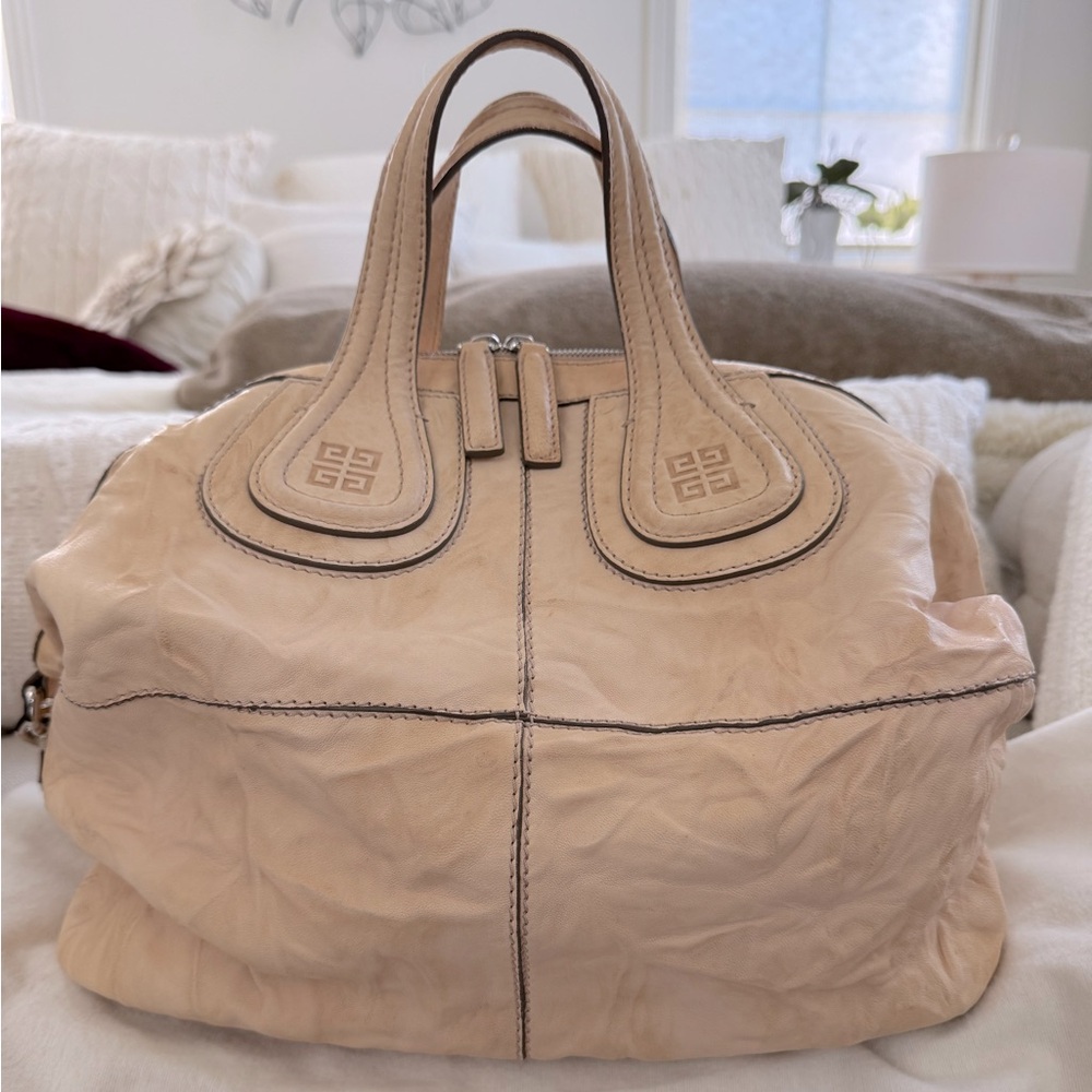 Givenchy Nightingale Medium Goat Leather Tote Bag Beige